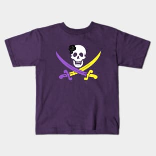 Non-Binary Pride Jolly Roger! Kids T-Shirt